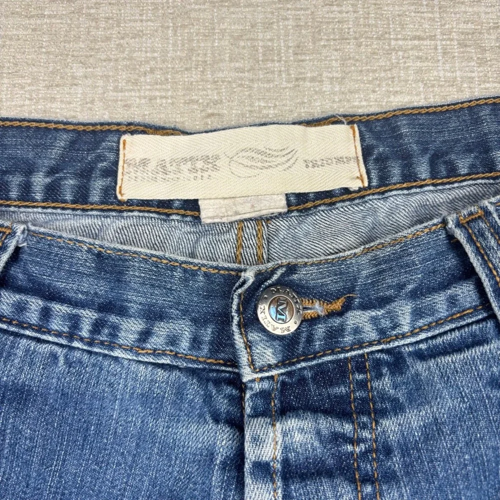 Matix Denim Jeans Mens 36x28 Blue Distressed Y2K Skater Grunge Baggy  Leg